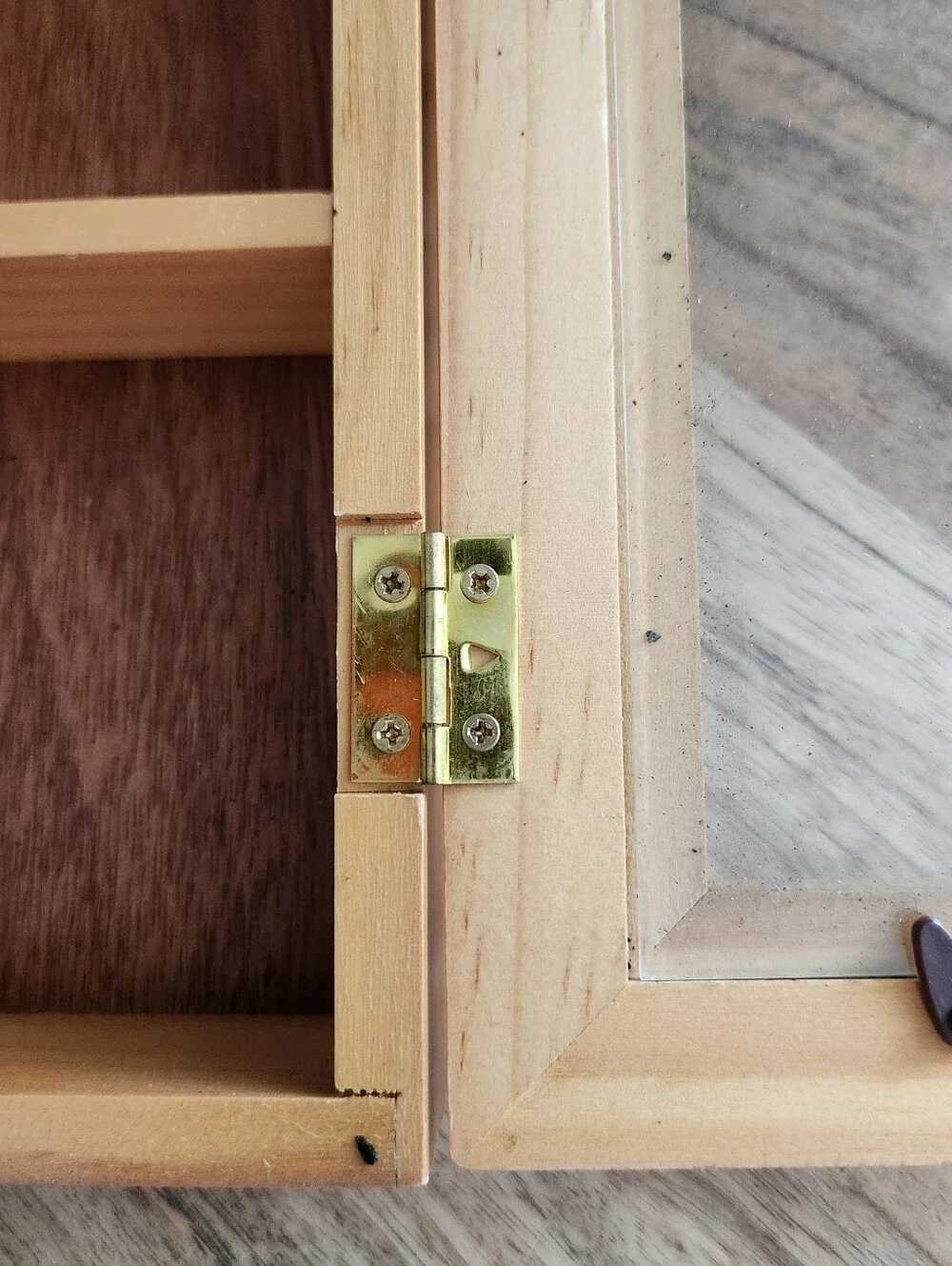 Wooden Display Cabinet Organizer Shadow Box Trinket Organizer With Glass Door